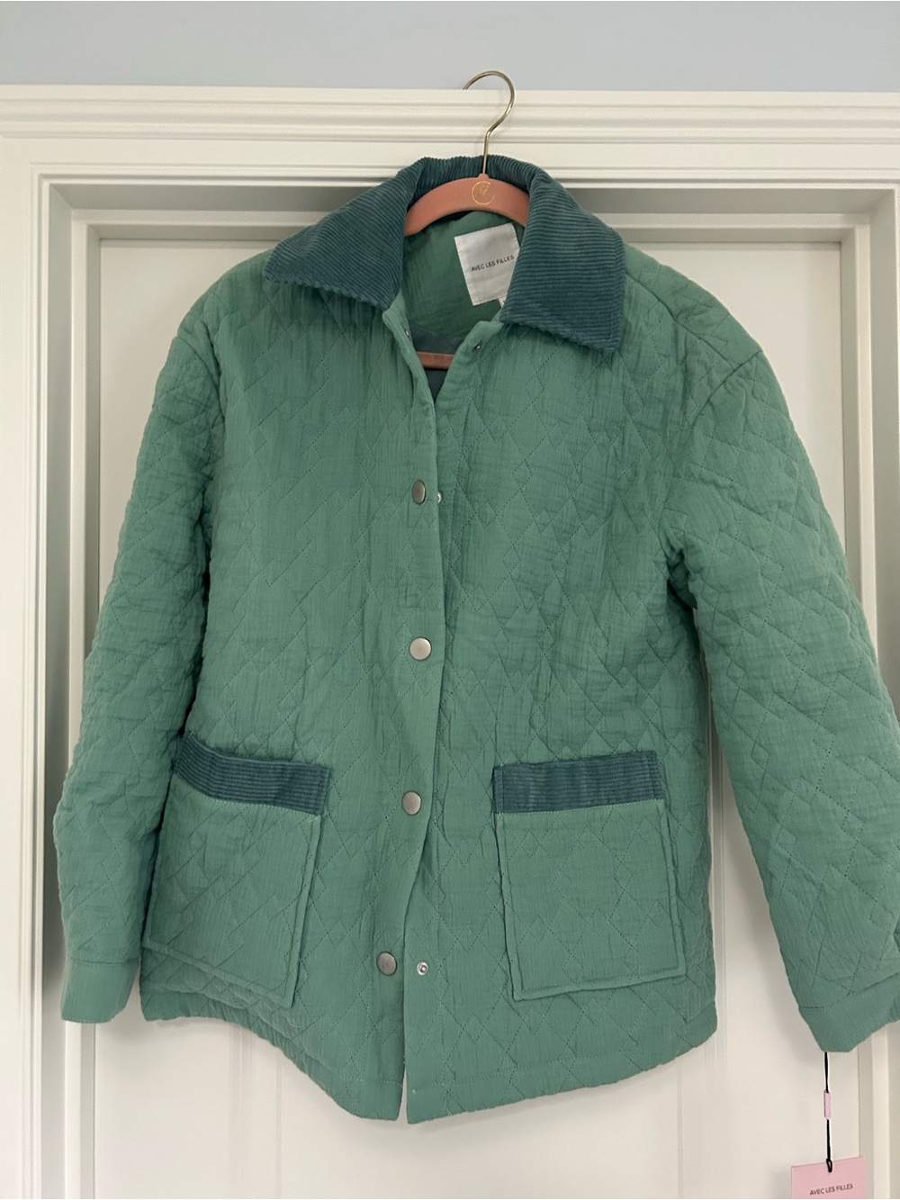 Avec Les Filles quilted green jacket